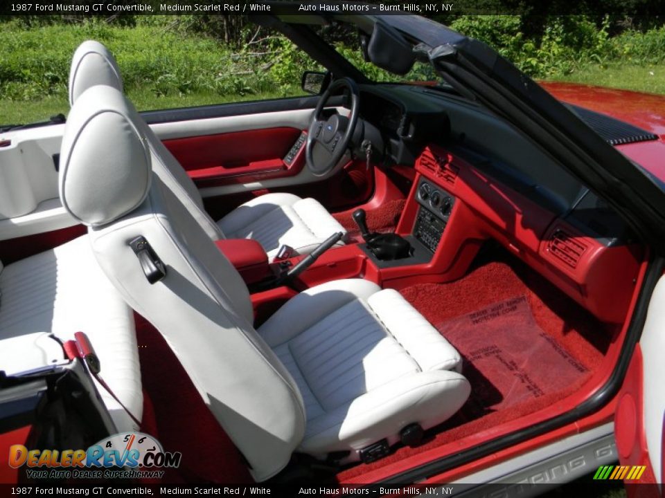1987 Ford Mustang GT Convertible Medium Scarlet Red / White Photo #21