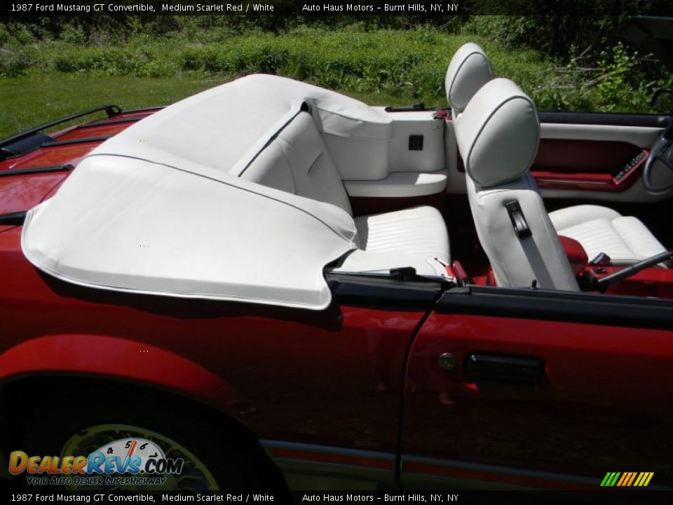 1987 Ford Mustang GT Convertible Medium Scarlet Red / White Photo #25