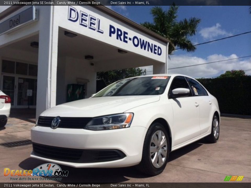 2011 Volkswagen Jetta SE Sedan Candy White / Cornsilk Beige Photo #1