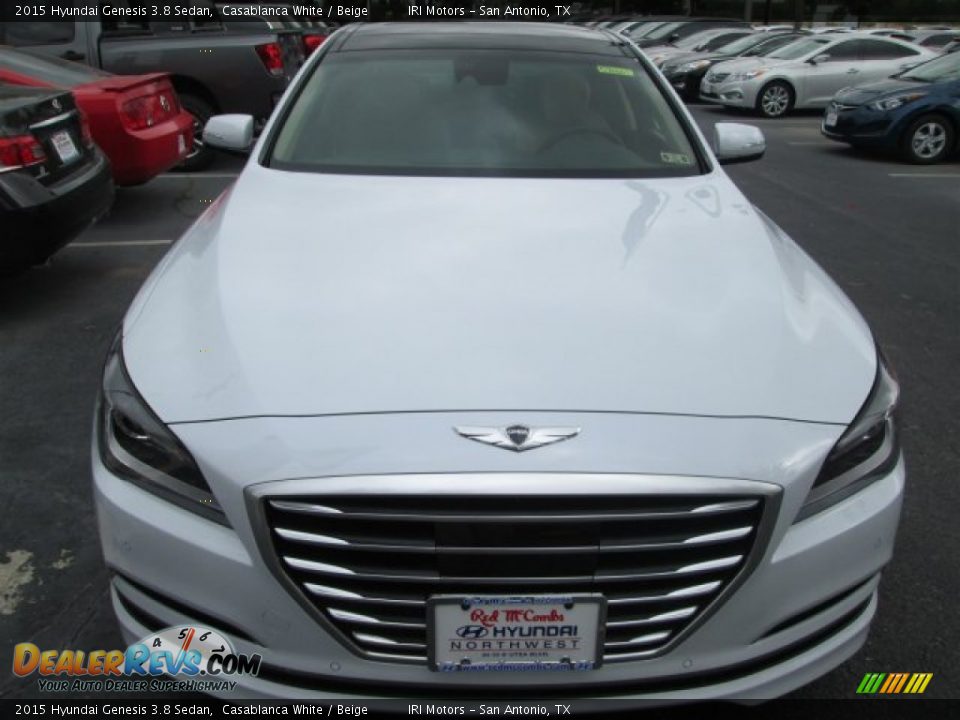 2015 Hyundai Genesis 3.8 Sedan Casablanca White / Beige Photo #2