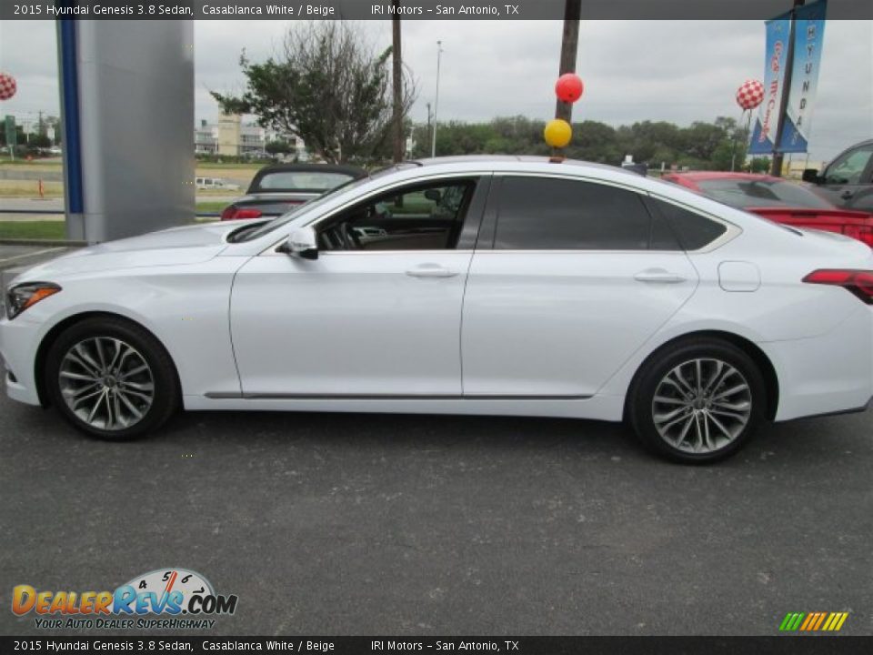 2015 Hyundai Genesis 3.8 Sedan Casablanca White / Beige Photo #3