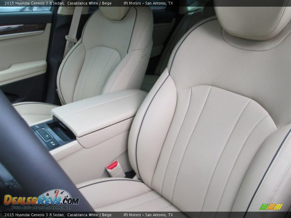 2015 Hyundai Genesis 3.8 Sedan Casablanca White / Beige Photo #8