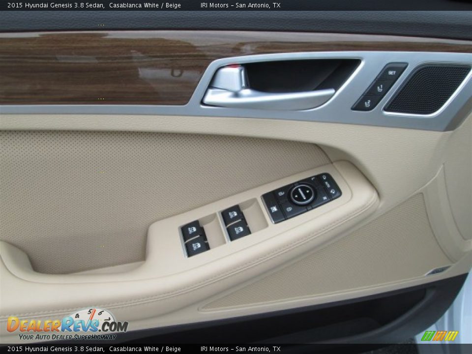 2015 Hyundai Genesis 3.8 Sedan Casablanca White / Beige Photo #13