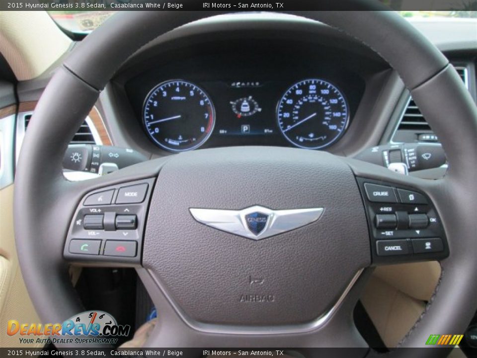 2015 Hyundai Genesis 3.8 Sedan Casablanca White / Beige Photo #22
