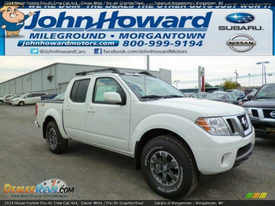 2014 Nissan Frontier Pro-4X Crew Cab 4x4 Glacier White / Pro-4X Graphite/Steel Photo #1