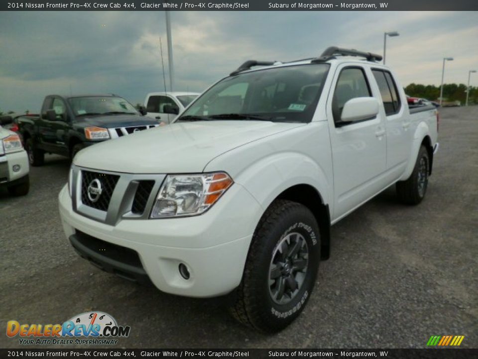 2014 Nissan Frontier Pro-4X Crew Cab 4x4 Glacier White / Pro-4X Graphite/Steel Photo #3