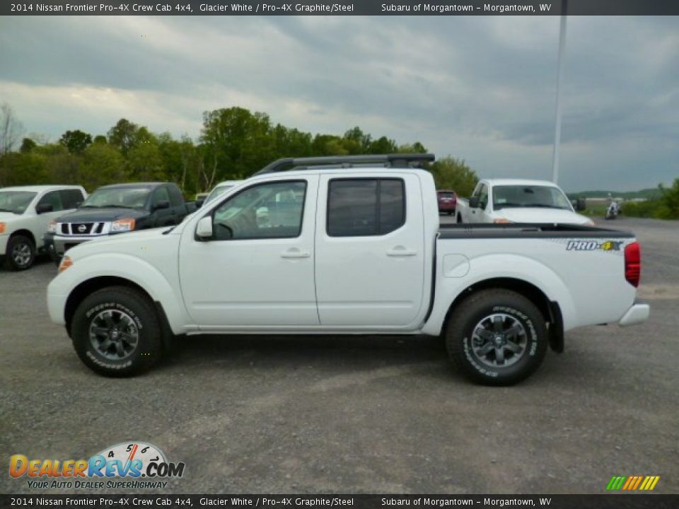 2014 Nissan Frontier Pro-4X Crew Cab 4x4 Glacier White / Pro-4X Graphite/Steel Photo #4