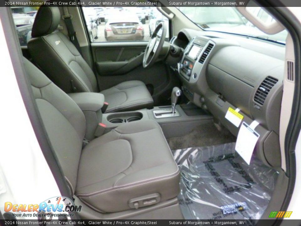 2014 Nissan Frontier Pro-4X Crew Cab 4x4 Glacier White / Pro-4X Graphite/Steel Photo #10