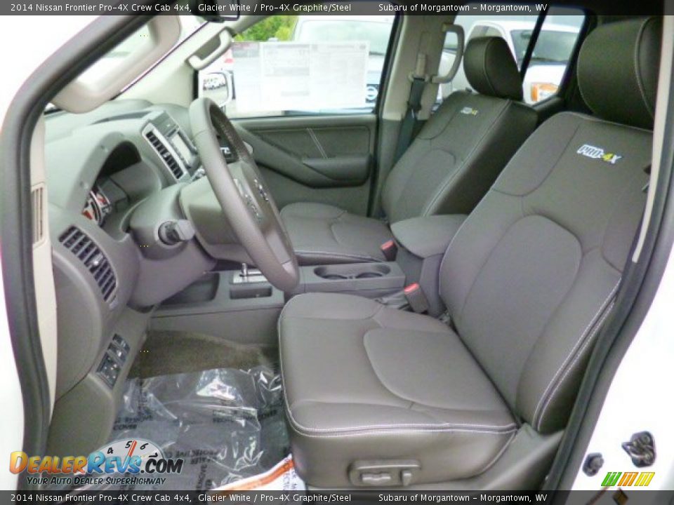 2014 Nissan Frontier Pro-4X Crew Cab 4x4 Glacier White / Pro-4X Graphite/Steel Photo #15