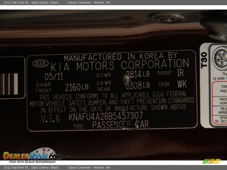 2011 Kia Forte EX Dark Cherry / Black Photo #15