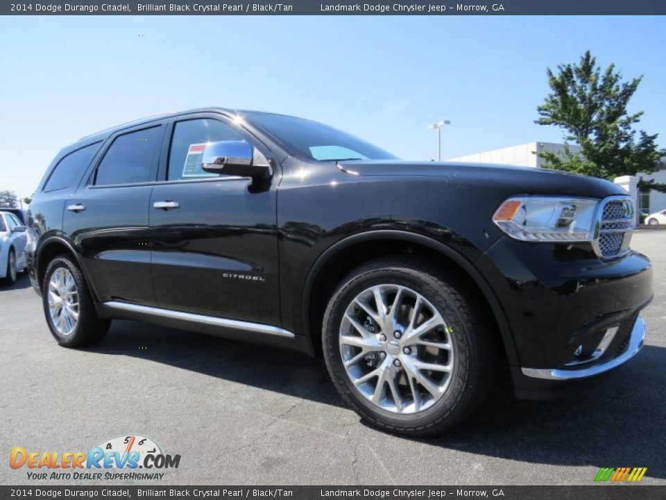 2014 Dodge Durango Citadel Brilliant Black Crystal Pearl / Black/Tan Photo #4