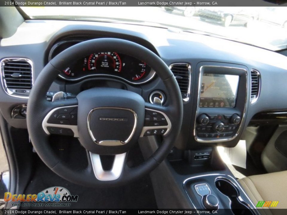 2014 Dodge Durango Citadel Brilliant Black Crystal Pearl / Black/Tan Photo #8