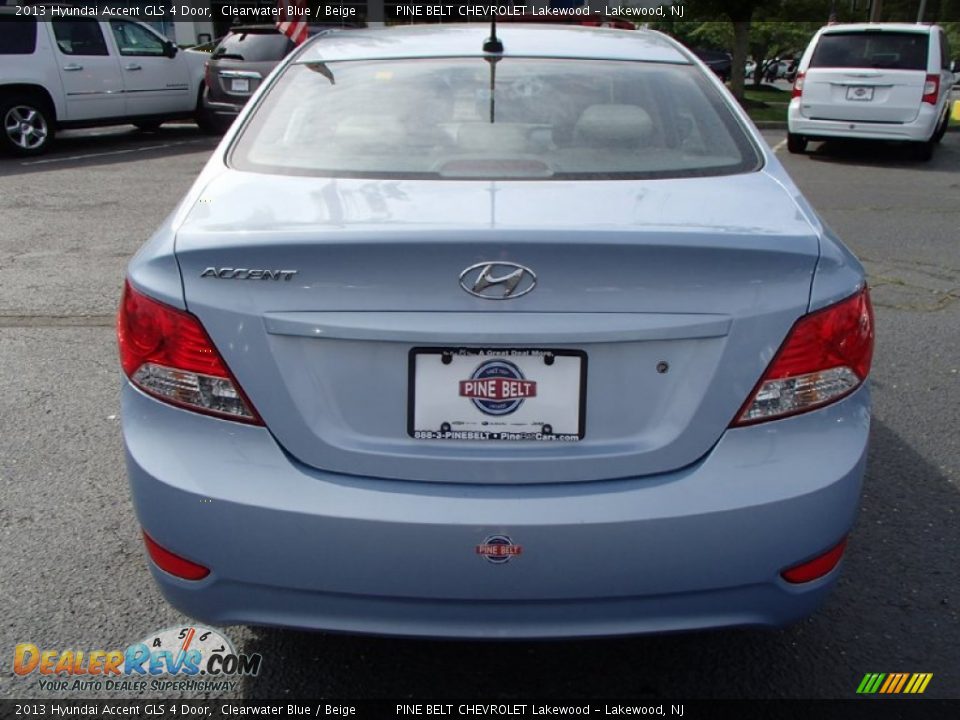 2013 Hyundai Accent GLS 4 Door Clearwater Blue / Beige Photo #6