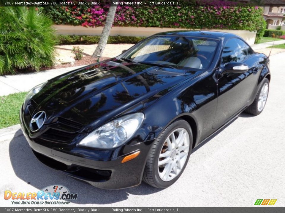 2007 Mercedes-Benz SLK 280 Roadster Black / Black Photo #34