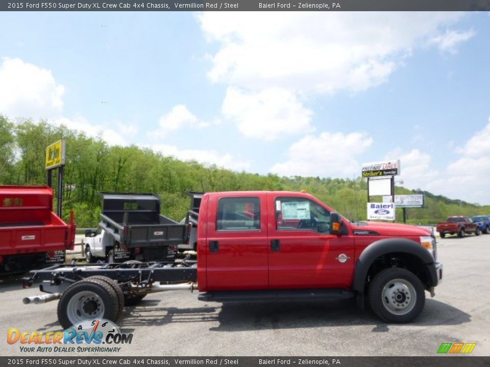 2015 Ford F550 Super Duty XL Crew Cab 4x4 Chassis Vermillion Red / Steel Photo #1