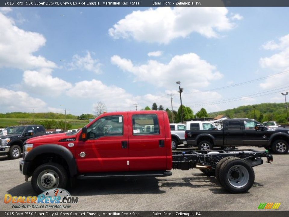 2015 Ford F550 Super Duty XL Crew Cab 4x4 Chassis Vermillion Red / Steel Photo #5