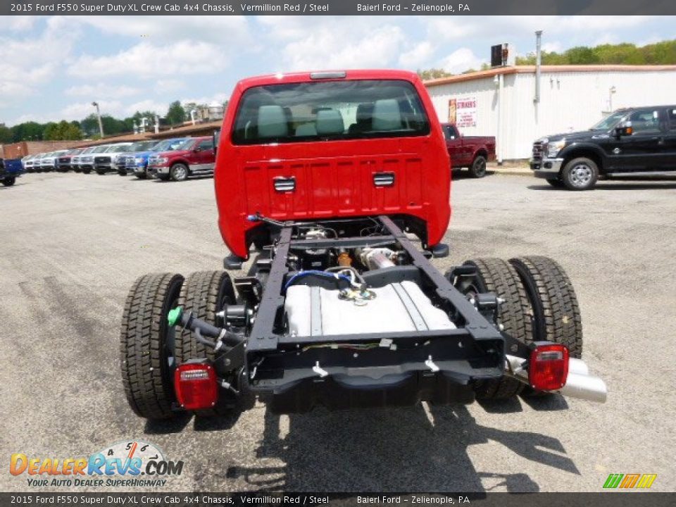 2015 Ford F550 Super Duty XL Crew Cab 4x4 Chassis Vermillion Red / Steel Photo #7