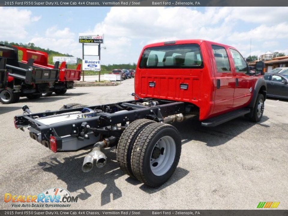 2015 Ford F550 Super Duty XL Crew Cab 4x4 Chassis Vermillion Red / Steel Photo #8