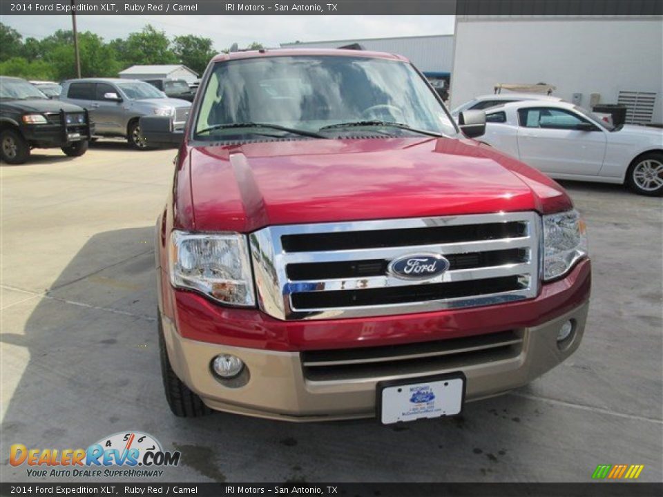 2014 Ford Expedition XLT Ruby Red / Camel Photo #3