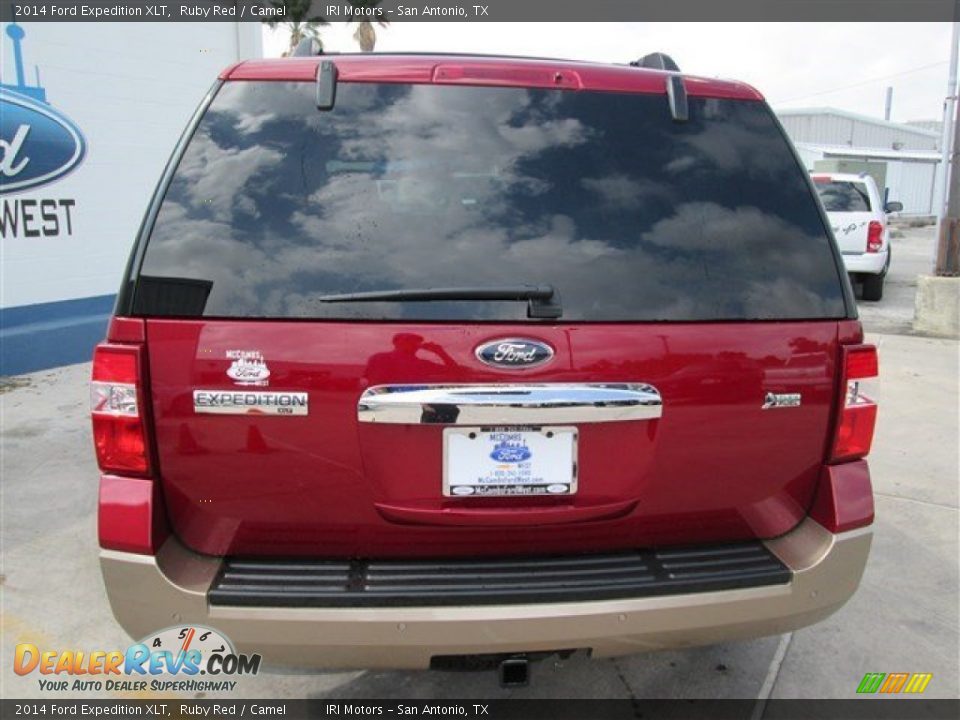 2014 Ford Expedition XLT Ruby Red / Camel Photo #7