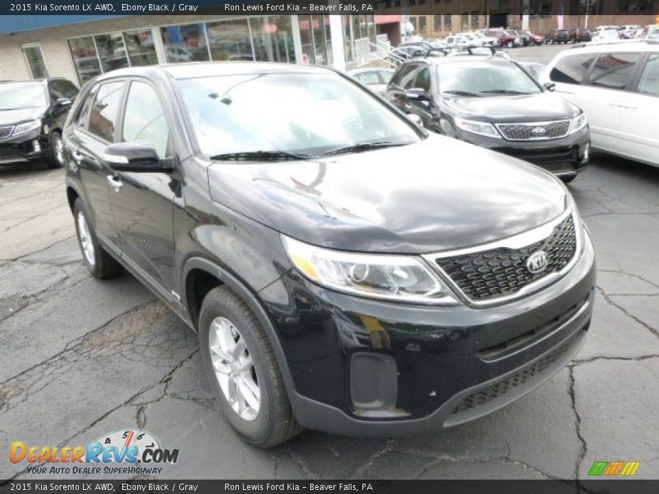 2015 Kia Sorento LX AWD Ebony Black / Gray Photo #2