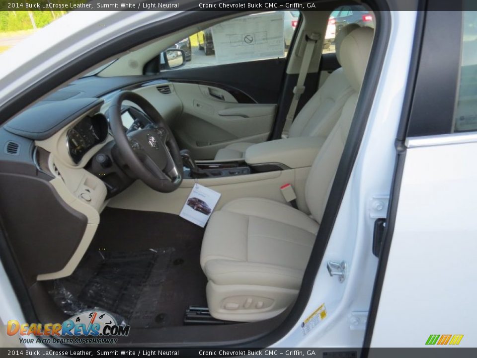 2014 Buick LaCrosse Leather Summit White / Light Neutral Photo #10