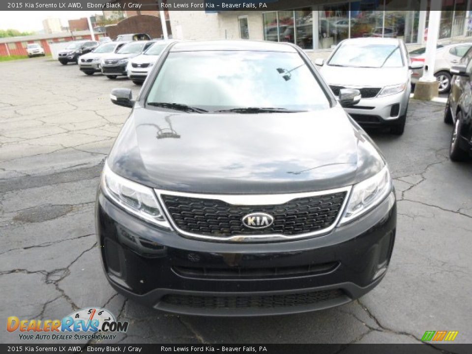 2015 Kia Sorento LX AWD Ebony Black / Gray Photo #3