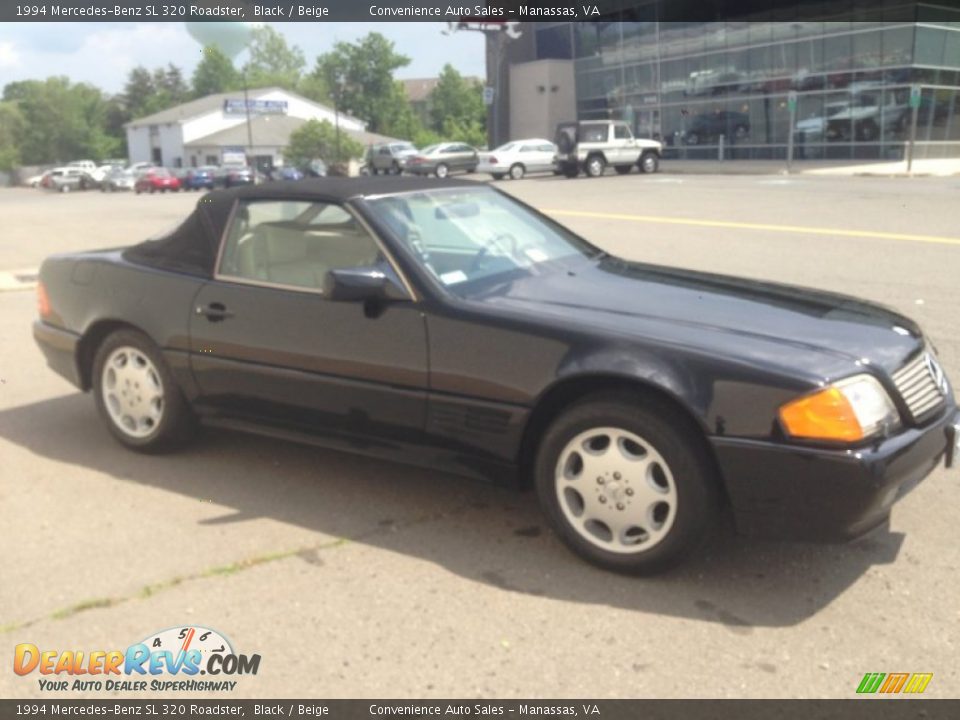 1994 Mercedes-Benz SL 320 Roadster Black / Beige Photo #25