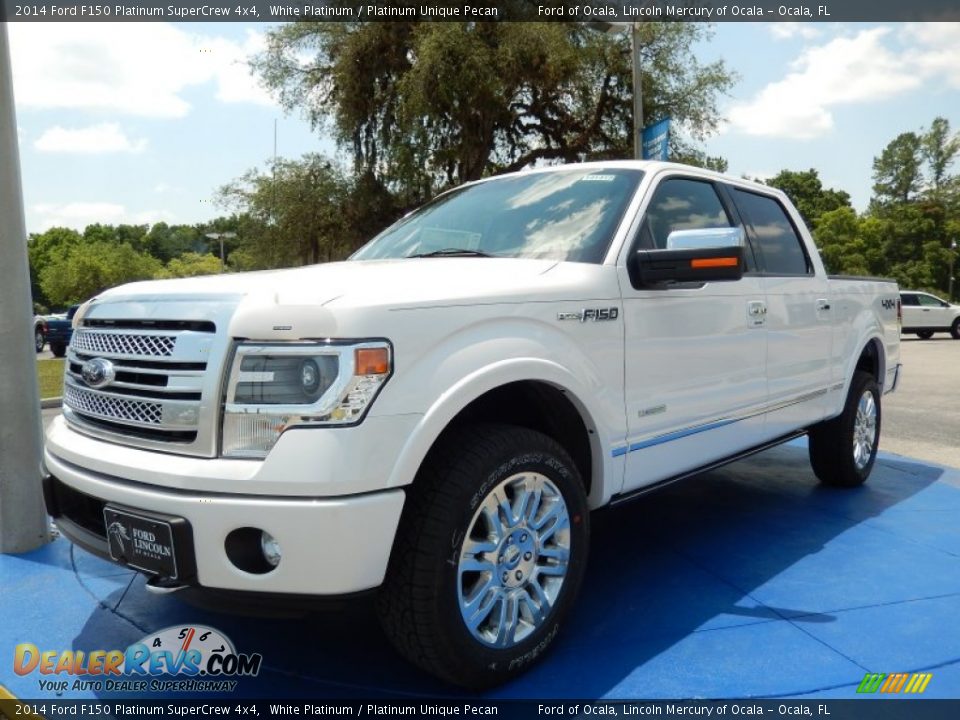 2014 Ford F150 Platinum SuperCrew 4x4 White Platinum / Platinum Unique Pecan Photo #1