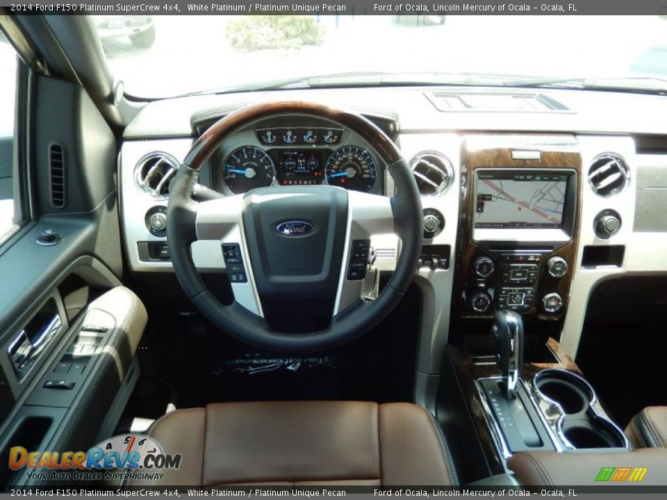 2014 Ford F150 Platinum SuperCrew 4x4 White Platinum / Platinum Unique Pecan Photo #9
