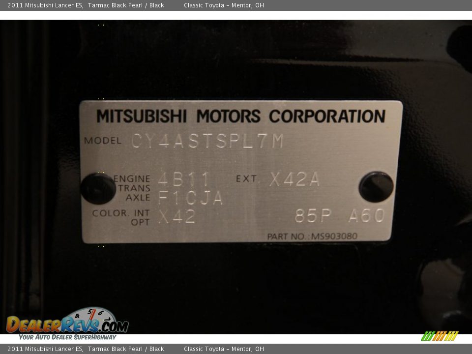 2011 Mitsubishi Lancer ES Tarmac Black Pearl / Black Photo #24