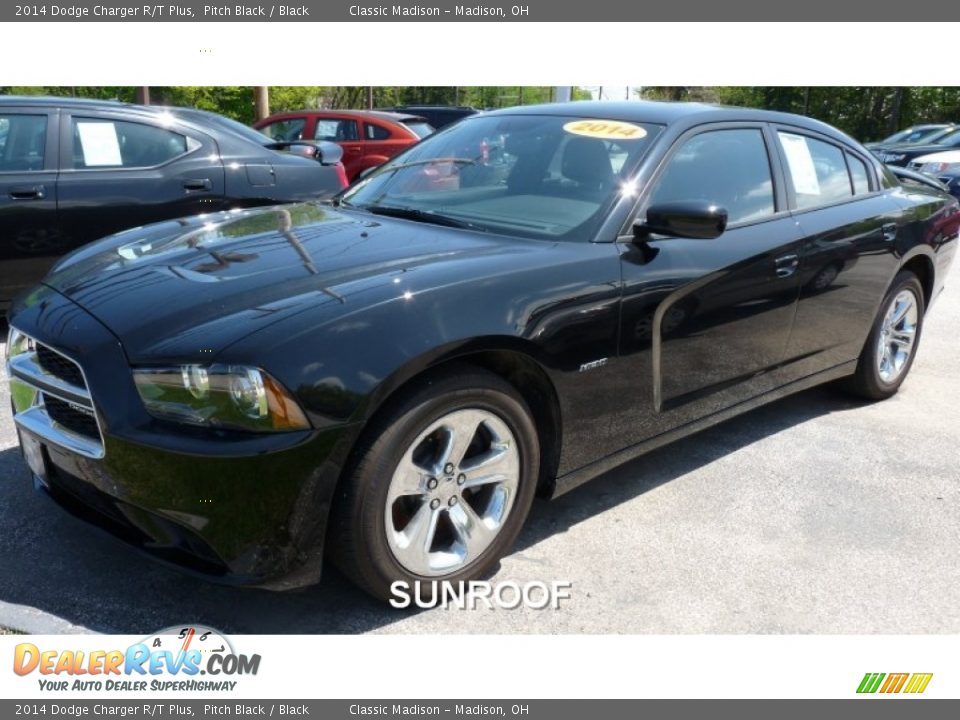 2014 Dodge Charger R/T Plus Pitch Black / Black Photo #1