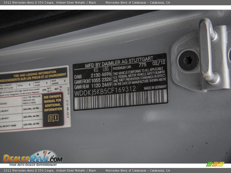 2012 Mercedes-Benz E 350 Coupe Iridium Silver Metallic / Black Photo #18