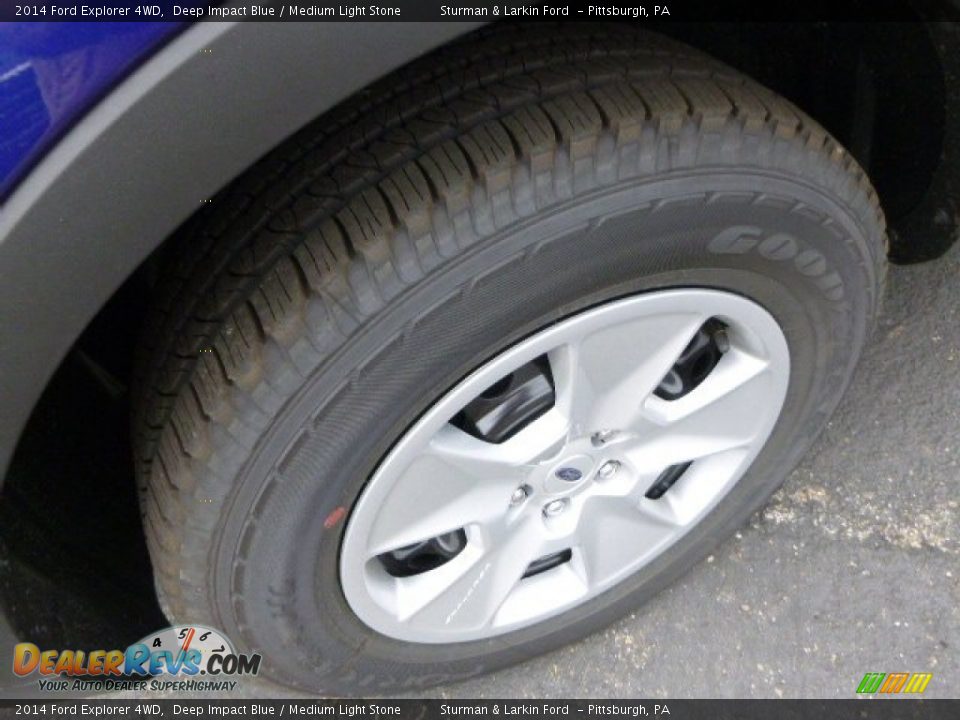 2014 Ford Explorer 4WD Deep Impact Blue / Medium Light Stone Photo #7