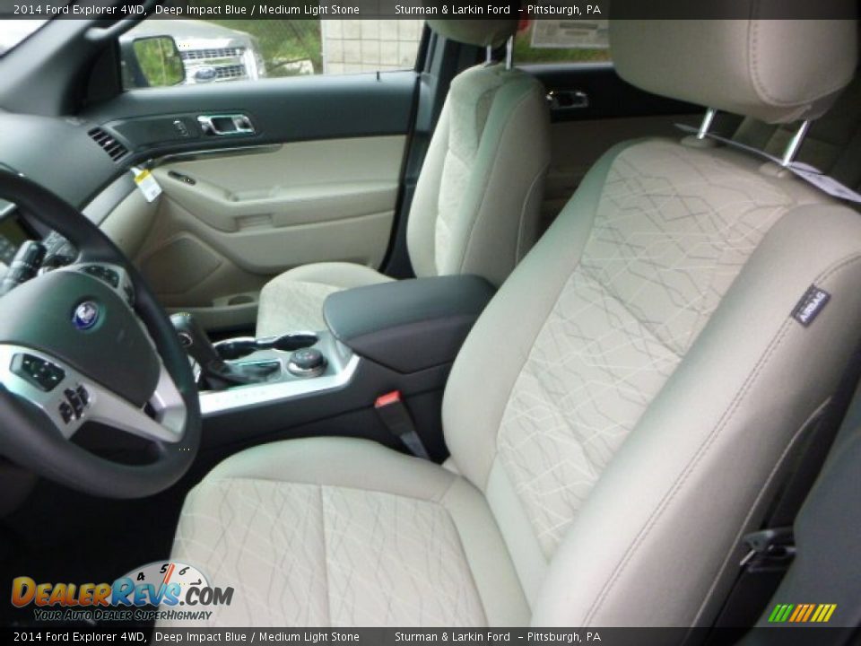 2014 Ford Explorer 4WD Deep Impact Blue / Medium Light Stone Photo #8