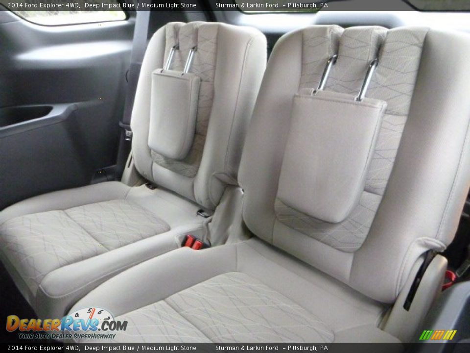 2014 Ford Explorer 4WD Deep Impact Blue / Medium Light Stone Photo #10