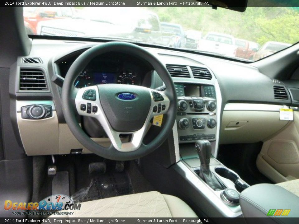 2014 Ford Explorer 4WD Deep Impact Blue / Medium Light Stone Photo #11