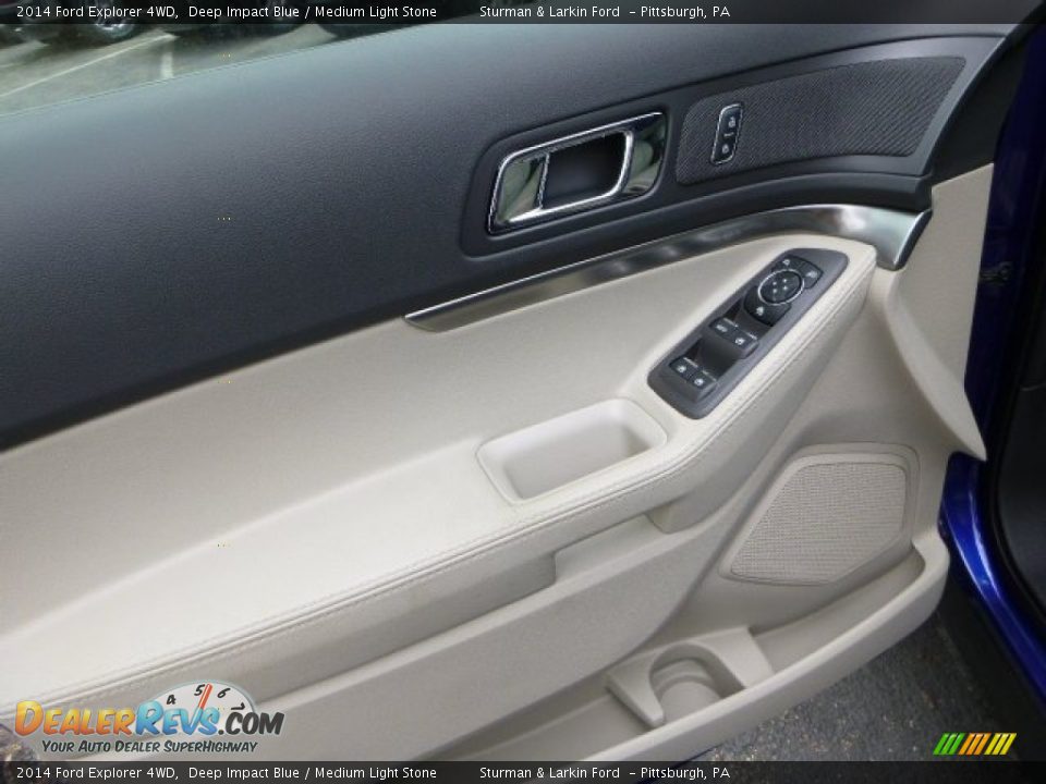2014 Ford Explorer 4WD Deep Impact Blue / Medium Light Stone Photo #12