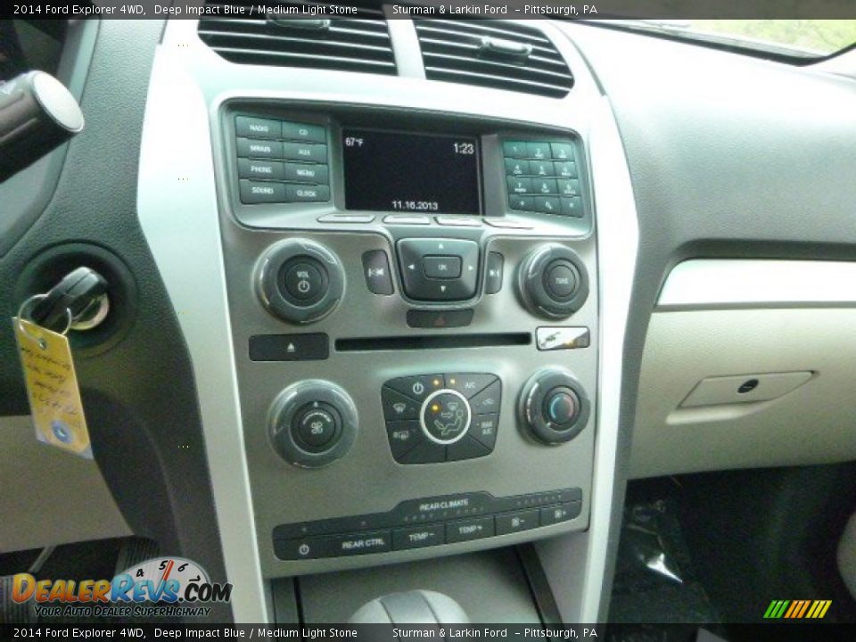 2014 Ford Explorer 4WD Deep Impact Blue / Medium Light Stone Photo #13
