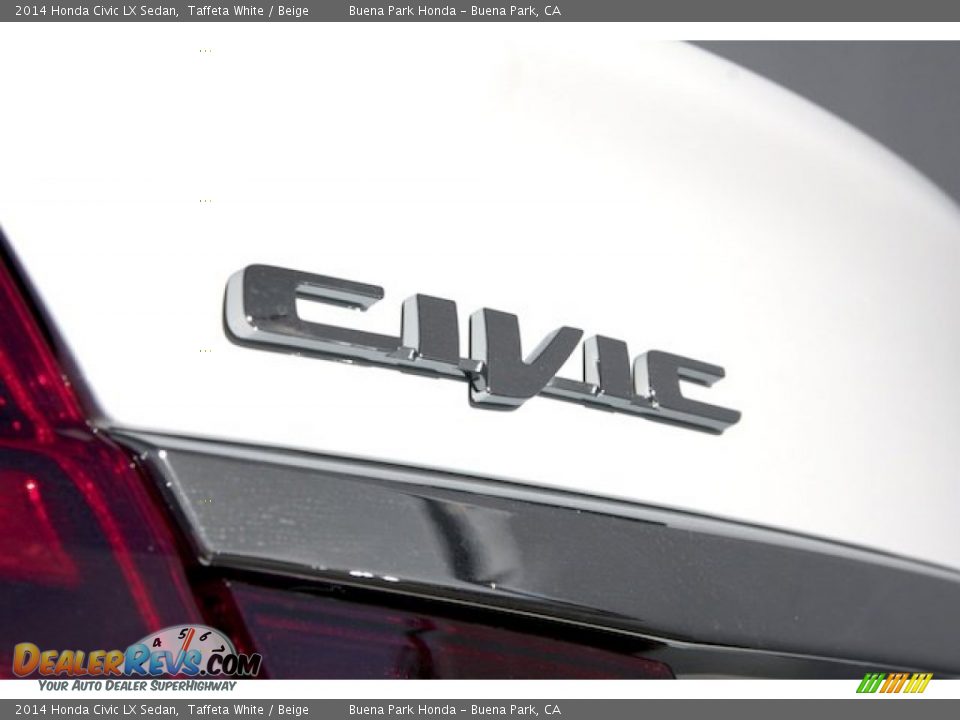 2014 Honda Civic LX Sedan Taffeta White / Beige Photo #3