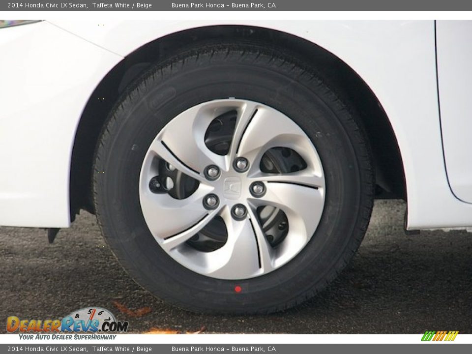 2014 Honda Civic LX Sedan Taffeta White / Beige Photo #7