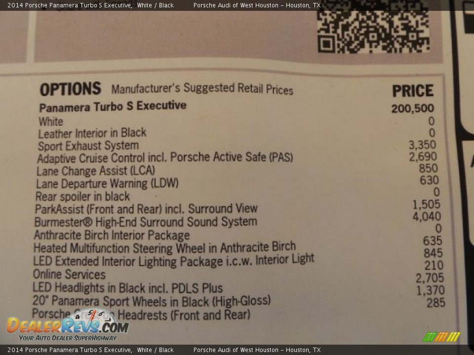 2014 Porsche Panamera Turbo S Executive Window Sticker Photo #31