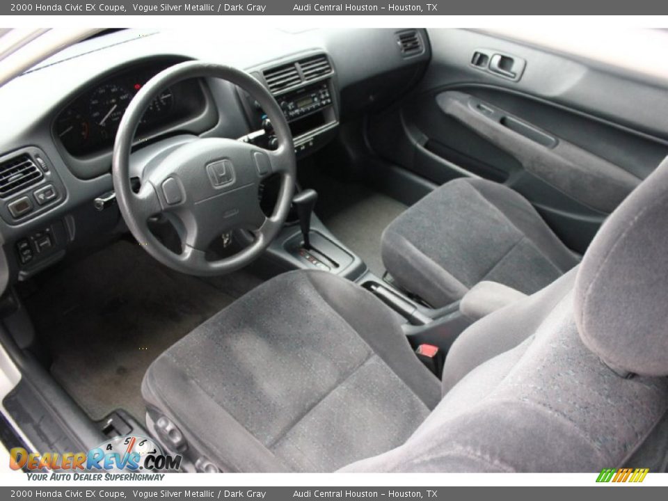 2000 Honda Civic EX Coupe Vogue Silver Metallic / Dark Gray Photo #9