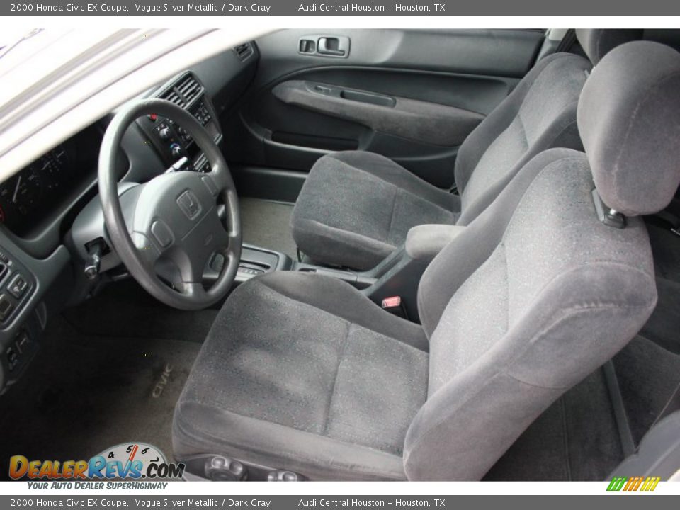 2000 Honda Civic EX Coupe Vogue Silver Metallic / Dark Gray Photo #10