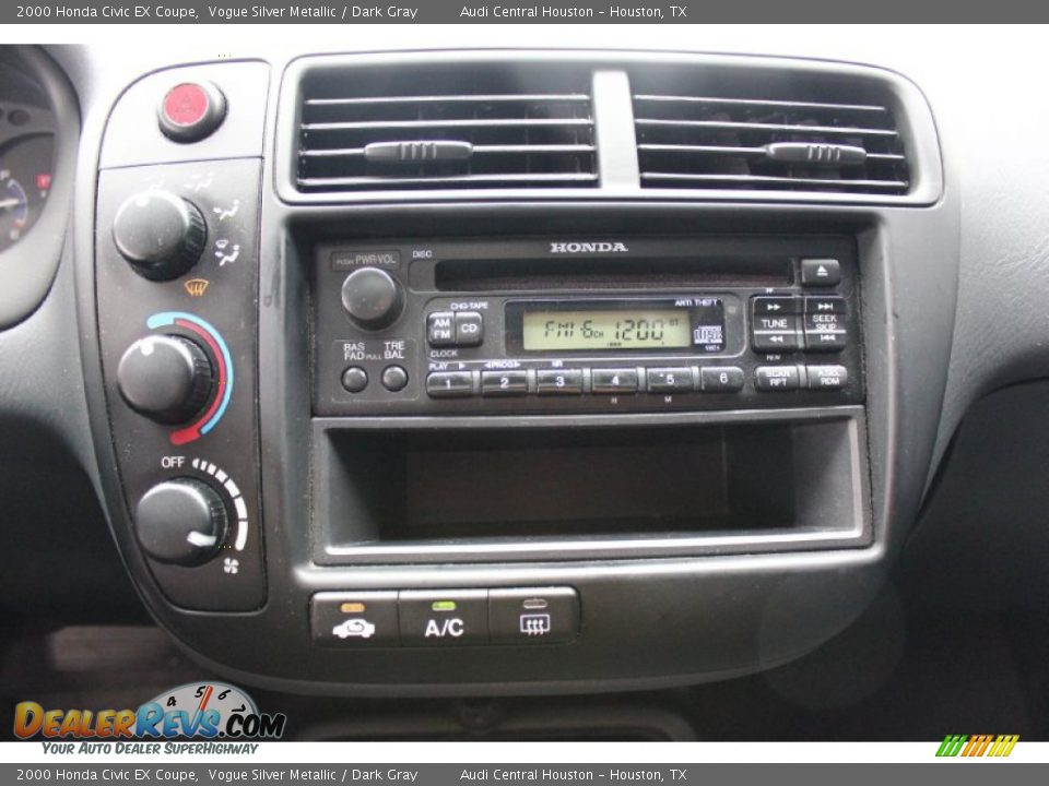 2000 Honda Civic EX Coupe Vogue Silver Metallic / Dark Gray Photo #13