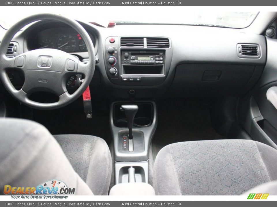 2000 Honda Civic EX Coupe Vogue Silver Metallic / Dark Gray Photo #19