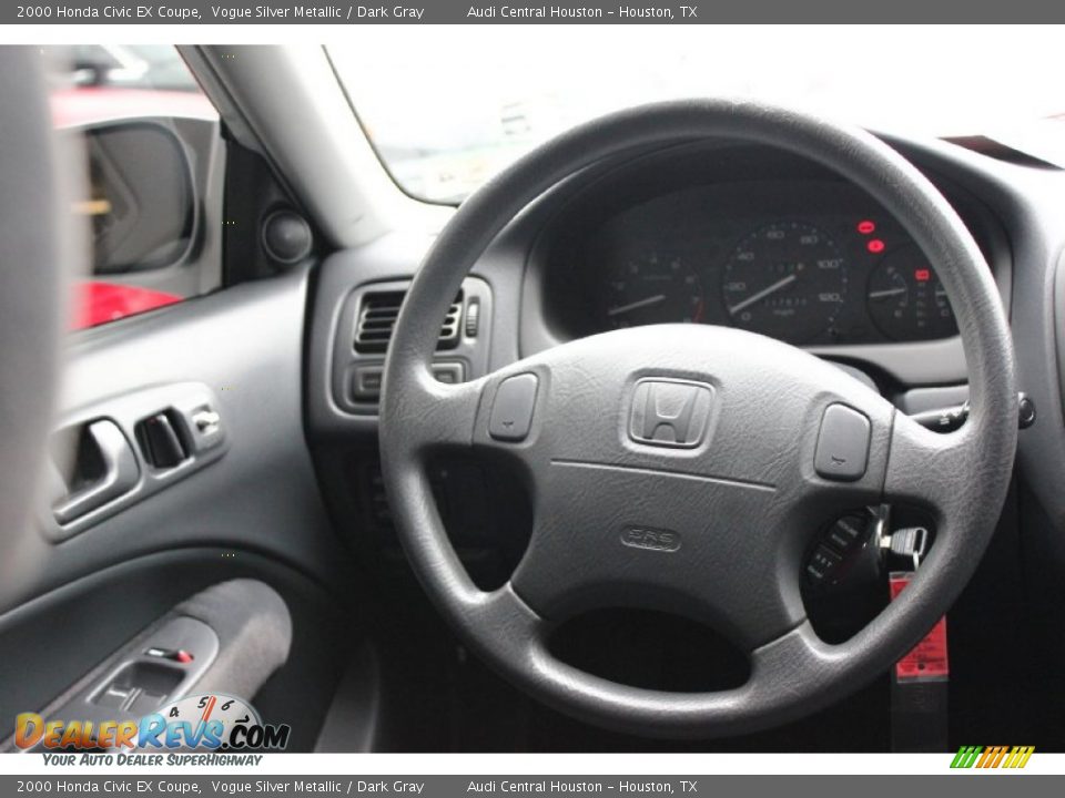 2000 Honda Civic EX Coupe Vogue Silver Metallic / Dark Gray Photo #20