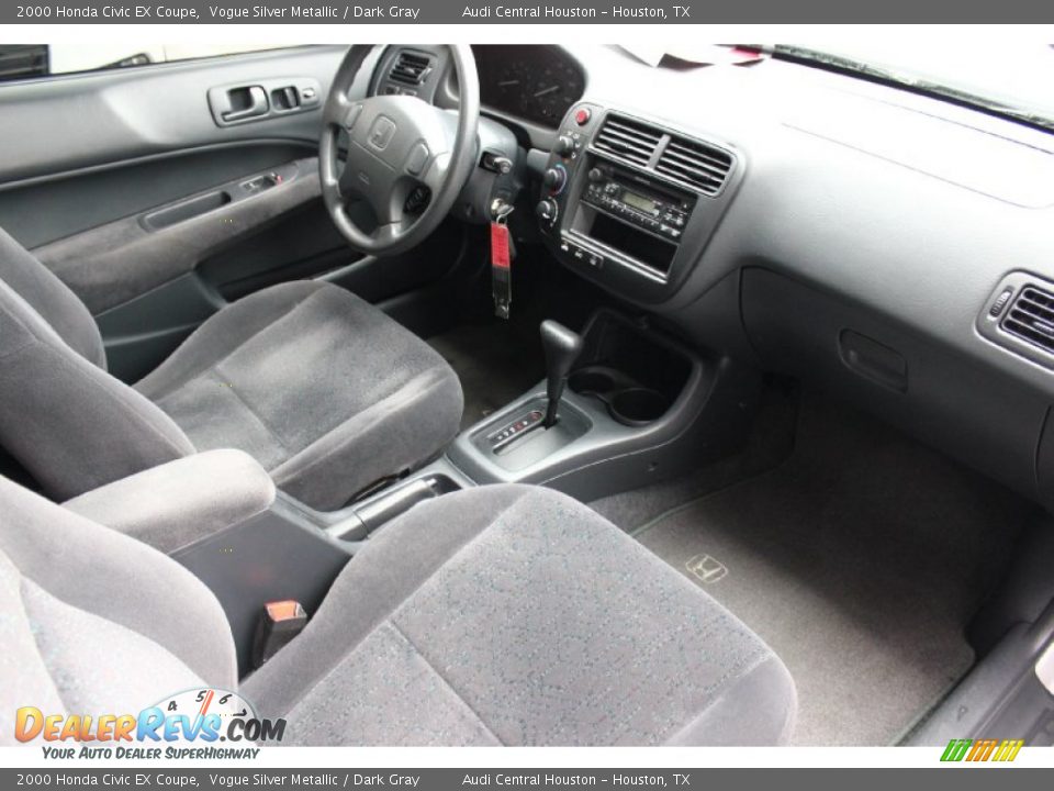 2000 Honda Civic EX Coupe Vogue Silver Metallic / Dark Gray Photo #23