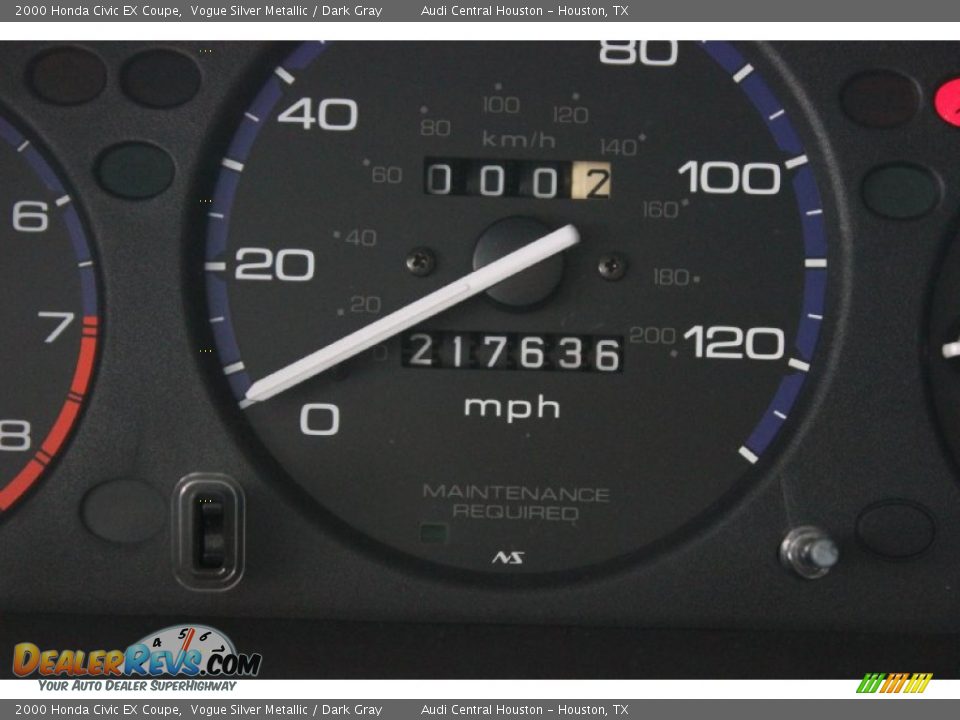 2000 Honda Civic EX Coupe Vogue Silver Metallic / Dark Gray Photo #27