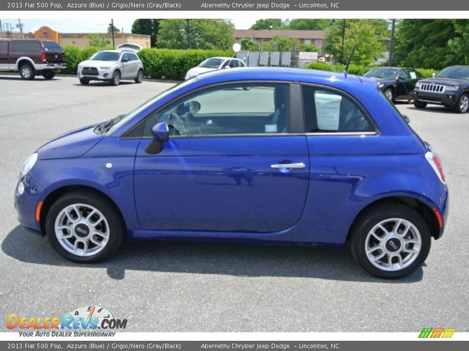 2013 Fiat 500 Pop Azzuro (Blue) / Grigio/Nero (Gray/Black) Photo #3